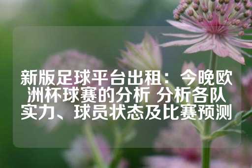 新版足球平台出租：今晚欧洲杯球赛的分析 分析各队实力、球员状态及比赛预测