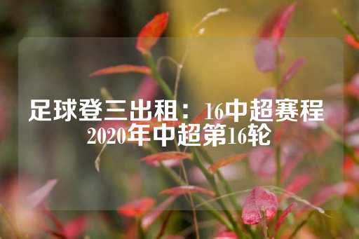 足球登三出租：16中超赛程 2020年中超第16轮