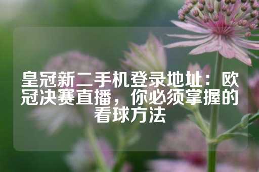 皇冠新二手机登录地址：欧冠决赛直播，你必须掌握的看球方法-第1张图片-皇冠信用盘出租