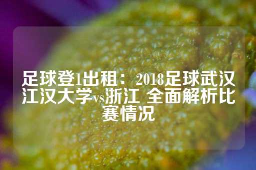 足球登1出租：2018足球武汉江汉大学vs浙江 全面解析比赛情况-第1张图片-皇冠信用盘出租