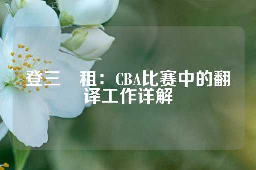 登三岀租：CBA比赛中的翻译工作详解