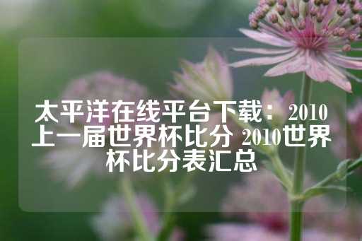 太平洋在线平台下载：2010上一届世界杯比分 2010世界杯比分表汇总