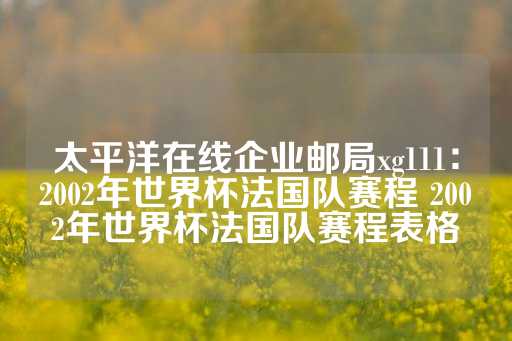 太平洋在线企业邮局xg111：2002年世界杯法国队赛程 2002年世界杯法国队赛程表格