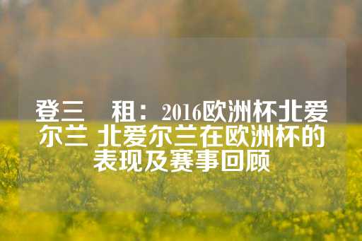 登三岀租：2016欧洲杯北爱尔兰 北爱尔兰在欧洲杯的表现及赛事回顾