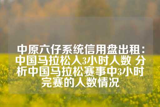 中原六仔系统信用盘出租：中国马拉松入3小时人数 分析中国马拉松赛事中3小时完赛的人数情况