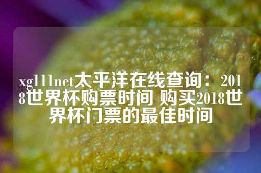 xg111net太平洋在线查询：2018世界杯购票时间 购买2018世界杯门票的最佳时间