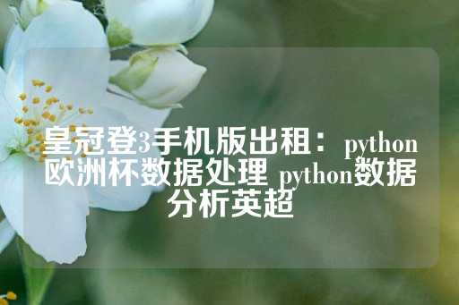 皇冠登3手机版出租：python欧洲杯数据处理 python数据分析英超