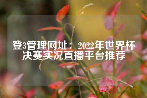 登3管理网址：2022年世界杯决赛实况直播平台推荐