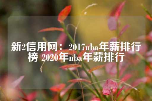 新2信用网：2017nba年薪排行榜 2020年nba年薪排行-第1张图片-皇冠信用盘出租