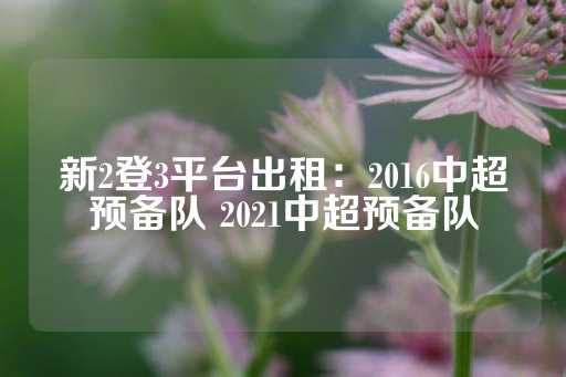 新2登3平台出租：2016中超预备队 2021中超预备队