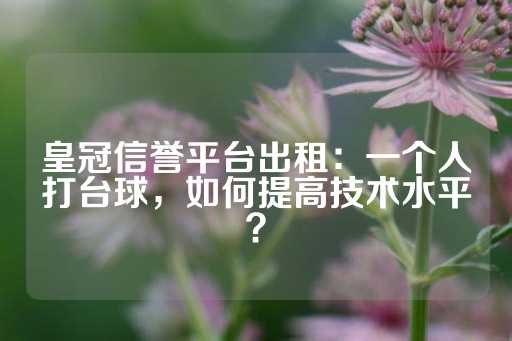 皇冠信誉平台出租：一个人打台球，如何提高技术水平？-第1张图片-皇冠信用盘出租