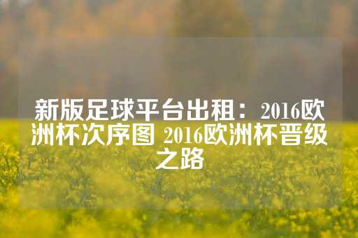 新版足球平台出租：2016欧洲杯次序图 2016欧洲杯晋级之路