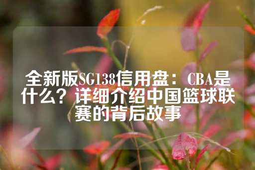 全新版SG138信用盘：CBA是什么？详细介绍中国篮球联赛的背后故事