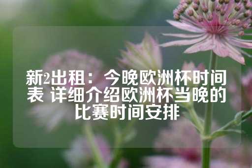 新2出租：今晚欧洲杯时间表 详细介绍欧洲杯当晚的比赛时间安排