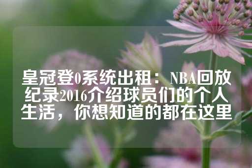 皇冠登0系统出租：NBA回放纪录2016介绍球员们的个人生活，你想知道的都在这里-第1张图片-皇冠信用盘出租