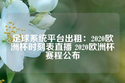 足球系统平台出租：2020欧洲杯时刻表直播 2020欧洲杯赛程公布