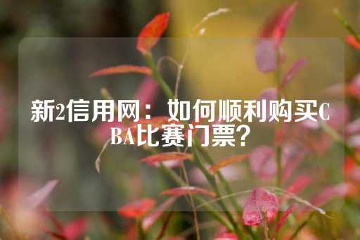 新2信用网：如何顺利购买CBA比赛门票？