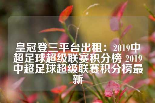 皇冠登三平台出租：2019中超足球超级联赛积分榜 2019中超足球超级联赛积分榜最新