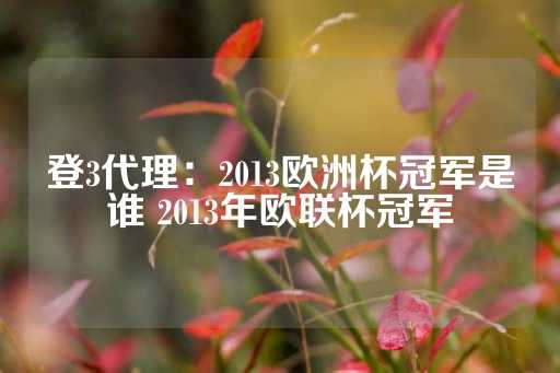 登3代理：2013欧洲杯冠军是谁 2013年欧联杯冠军