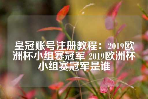 皇冠账号注册教程：2019欧洲杯小组赛冠军 2019欧洲杯小组赛冠军是谁-第1张图片-皇冠信用盘出租