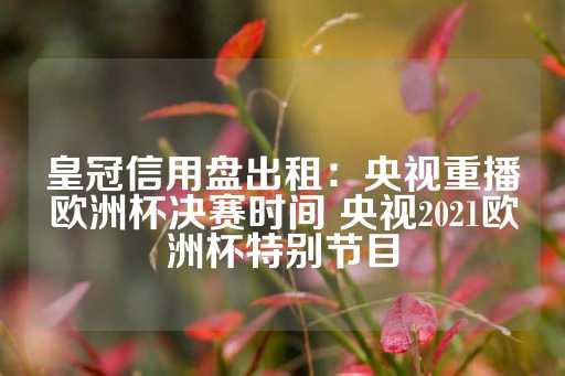 皇冠信用盘出租：央视重播欧洲杯决赛时间 央视2021欧洲杯特别节目-第1张图片-皇冠信用盘出租