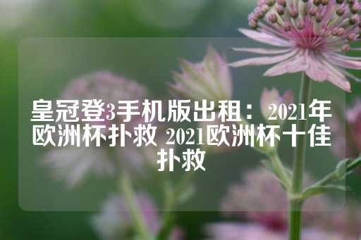 皇冠登3手机版出租：2021年欧洲杯扑救 2021欧洲杯十佳扑救-第1张图片-皇冠信用盘出租