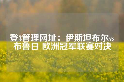 登3管理网址：伊斯坦布尔vs布鲁日 欧洲冠军联赛对决-第1张图片-皇冠信用盘出租