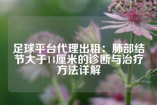 足球平台代理出租：肺部结节大于14厘米的诊断与治疗方法详解