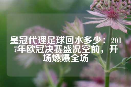 皇冠代理足球回水多少：2017年欧冠决赛盛况空前，开场燃爆全场