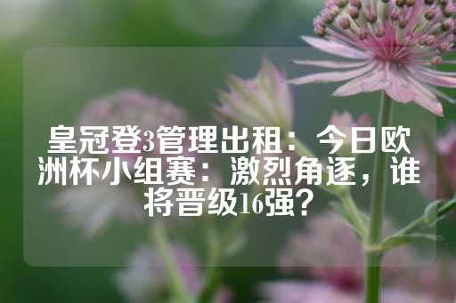 皇冠登3管理出租：今日欧洲杯小组赛：激烈角逐，谁将晋级16强？