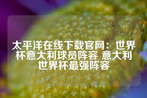 太平洋在线下载官网：世界杯意大利球员阵容 意大利世界杯最强阵容