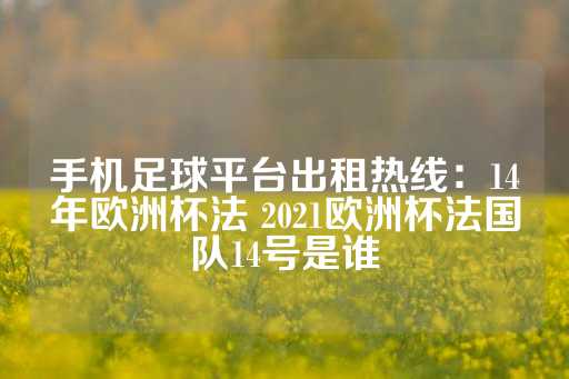 手机足球平台出租热线：14年欧洲杯法 2021欧洲杯法国队14号是谁-第1张图片-皇冠信用盘出租