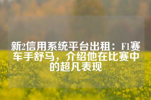 新2信用系统平台出租：F1赛车手舒马，介绍他在比赛中的超凡表现-第1张图片-皇冠信用盘出租