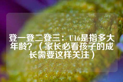 登一登二登三：U16是指多大年龄？（家长必看孩子的成长需要这样关注）-第1张图片-皇冠信用盘出租