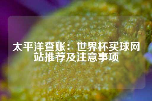 太平洋查账：世界杯买球网站推荐及注意事项