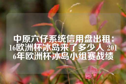 中原六仔系统信用盘出租：16欧洲杯冰岛来了多少人 2016年欧洲杯冰岛小组赛战绩