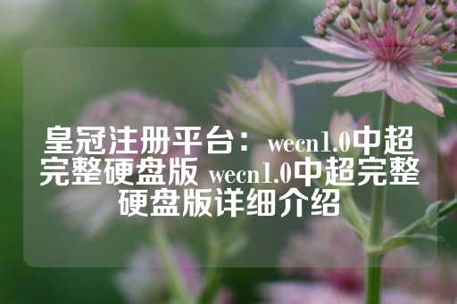 皇冠注册平台：wecn1.0中超完整硬盘版 wecn1.0中超完整硬盘版详细介绍