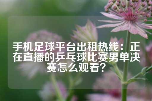 手机足球平台出租热线：正在直播的乒乓球比赛男单决赛怎么观看？