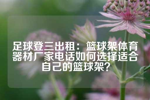 足球登三出租：篮球架体育器材厂家电话如何选择适合自己的篮球架？-第1张图片-皇冠信用盘出租