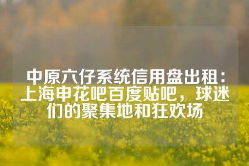 中原六仔系统信用盘出租：上海申花吧百度贴吧，球迷们的聚集地和狂欢场