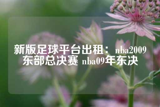 新版足球平台出租：nba2009东部总决赛 nba09年东决