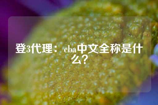 登3代理：cba中文全称是什么？