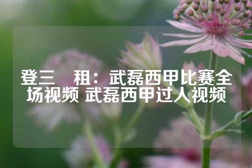 登三岀租：武磊西甲比赛全场视频 武磊西甲过人视频