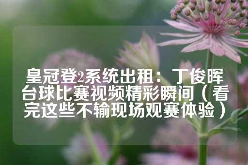 皇冠登2系统出租：丁俊晖台球比赛视频精彩瞬间（看完这些不输现场观赛体验）