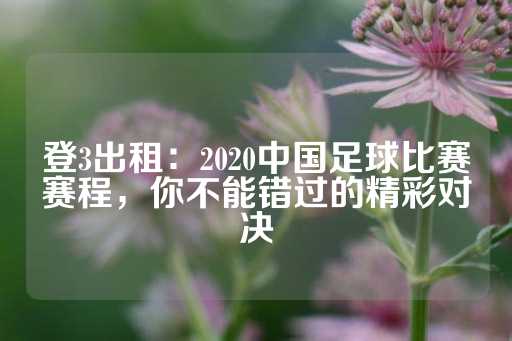 登3出租：2020中国足球比赛赛程，你不能错过的精彩对决-第1张图片-皇冠信用盘出租