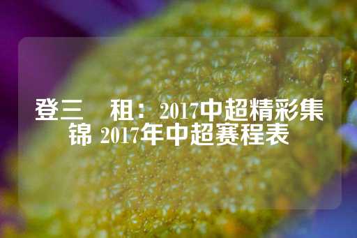 登三岀租：2017中超精彩集锦 2017年中超赛程表