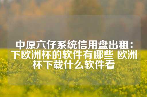 中原六仔系统信用盘出租：下欧洲杯的软件有哪些 欧洲杯下载什么软件看