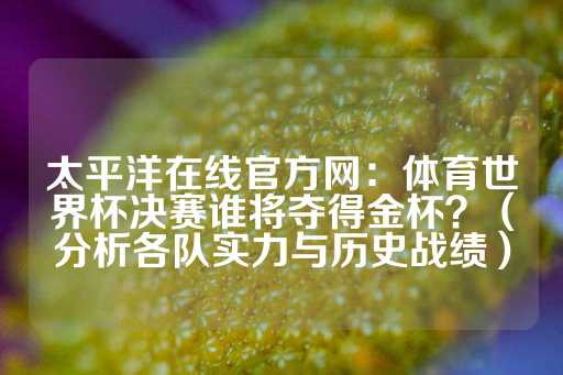 太平洋在线官方网：体育世界杯决赛谁将夺得金杯？（分析各队实力与历史战绩）