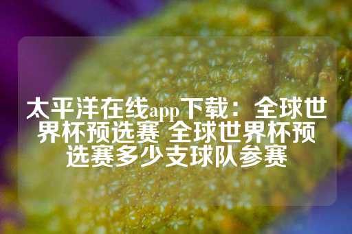 太平洋在线app下载：全球世界杯预选赛 全球世界杯预选赛多少支球队参赛