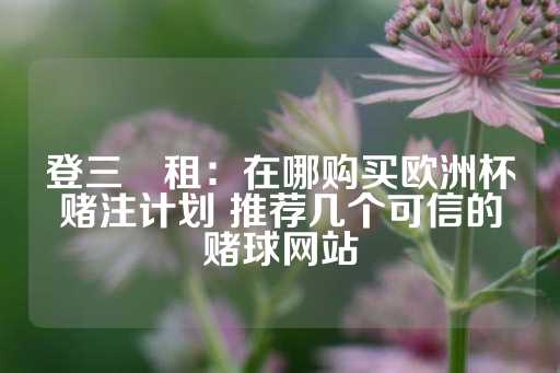 登三岀租：在哪购买欧洲杯赌注计划 推荐几个可信的赌球网站